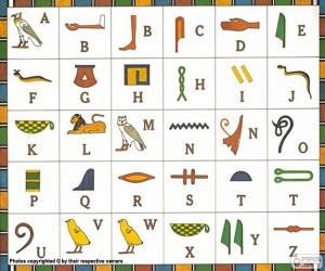yapboz Mısır alfabesi